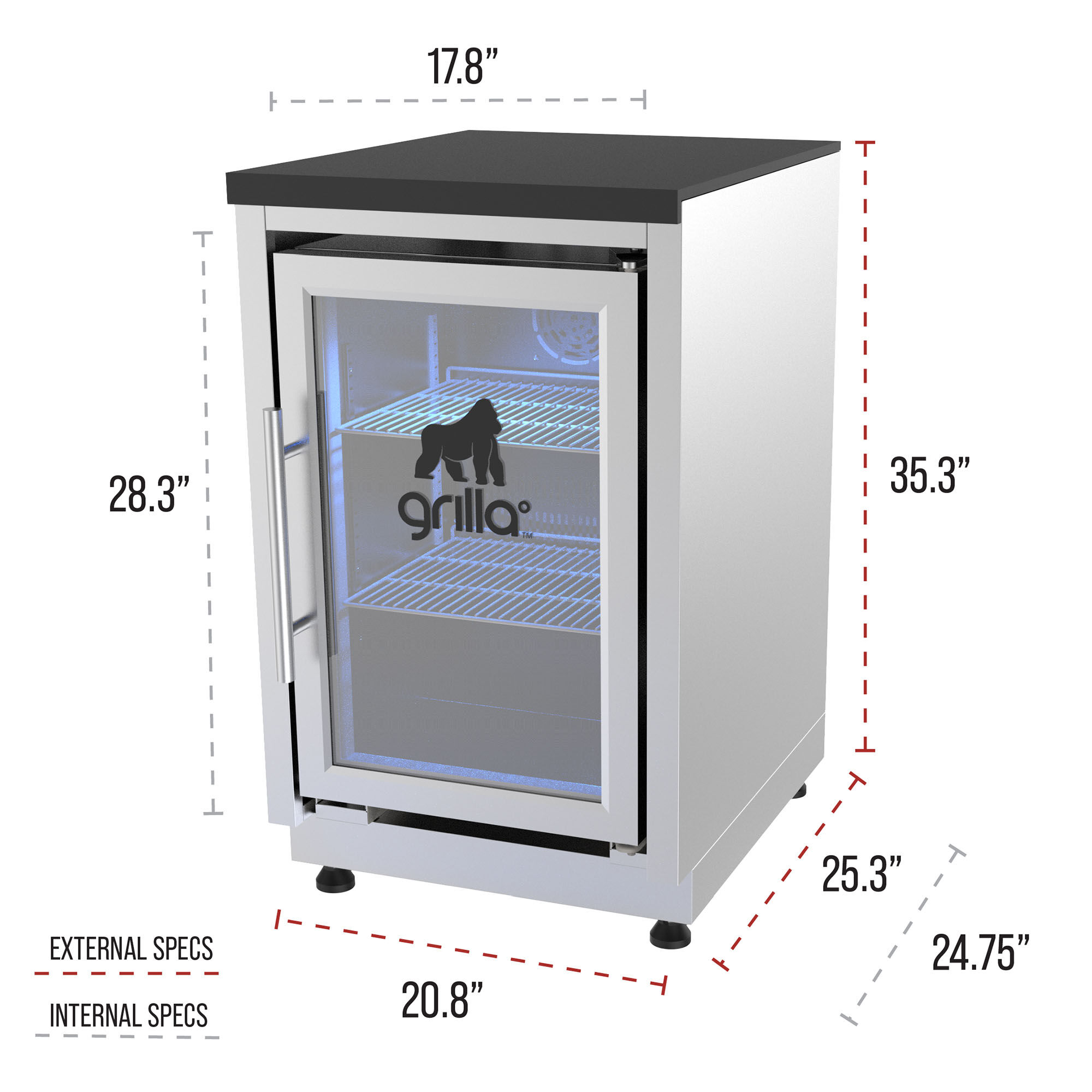 Outdoor Kitchen Beverage Cooler & Cabinet