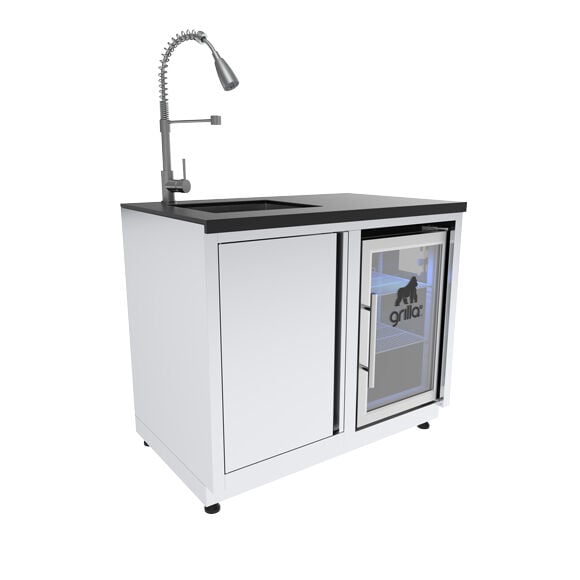 Grilla Sink and Refrigerator Outdoor Kitchen Combo