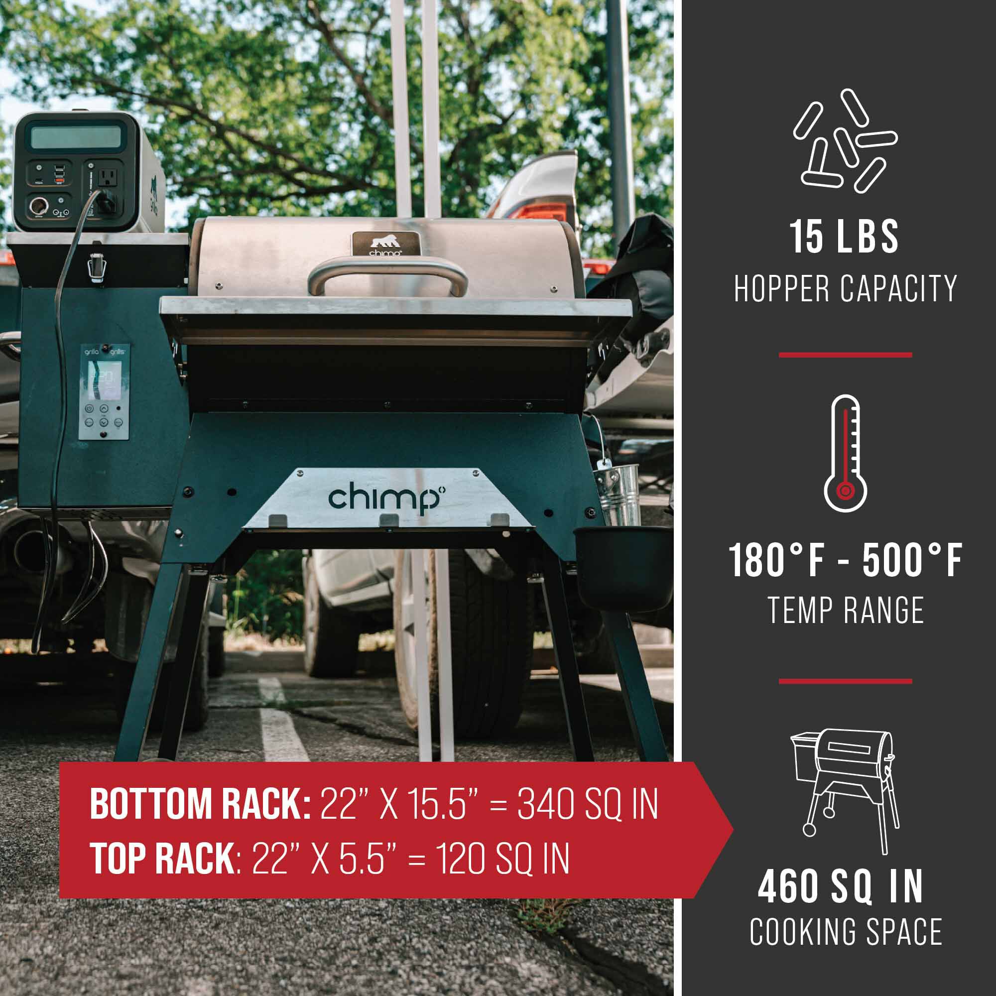 Chimp Tailgater WiFi Wood Pellet Grill