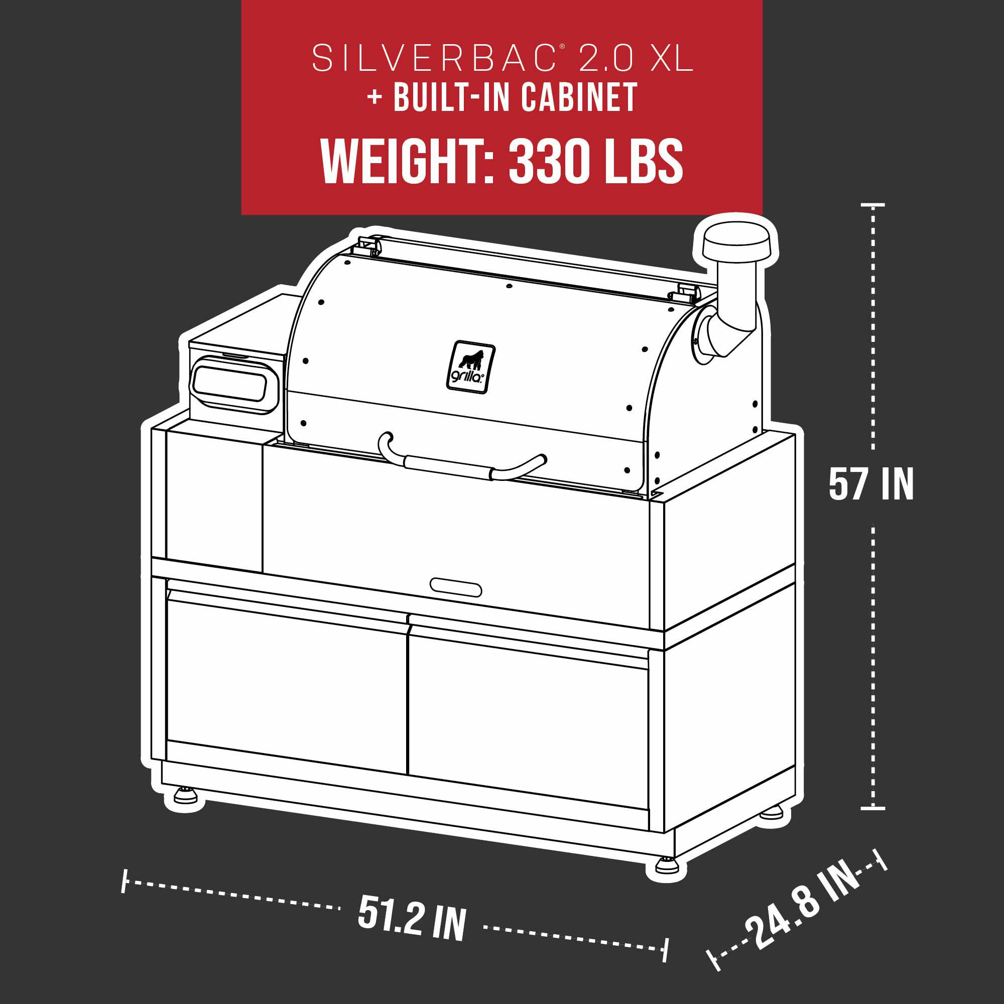 Silverbac® 2.0 XL Wood Pellet Grill Built-In