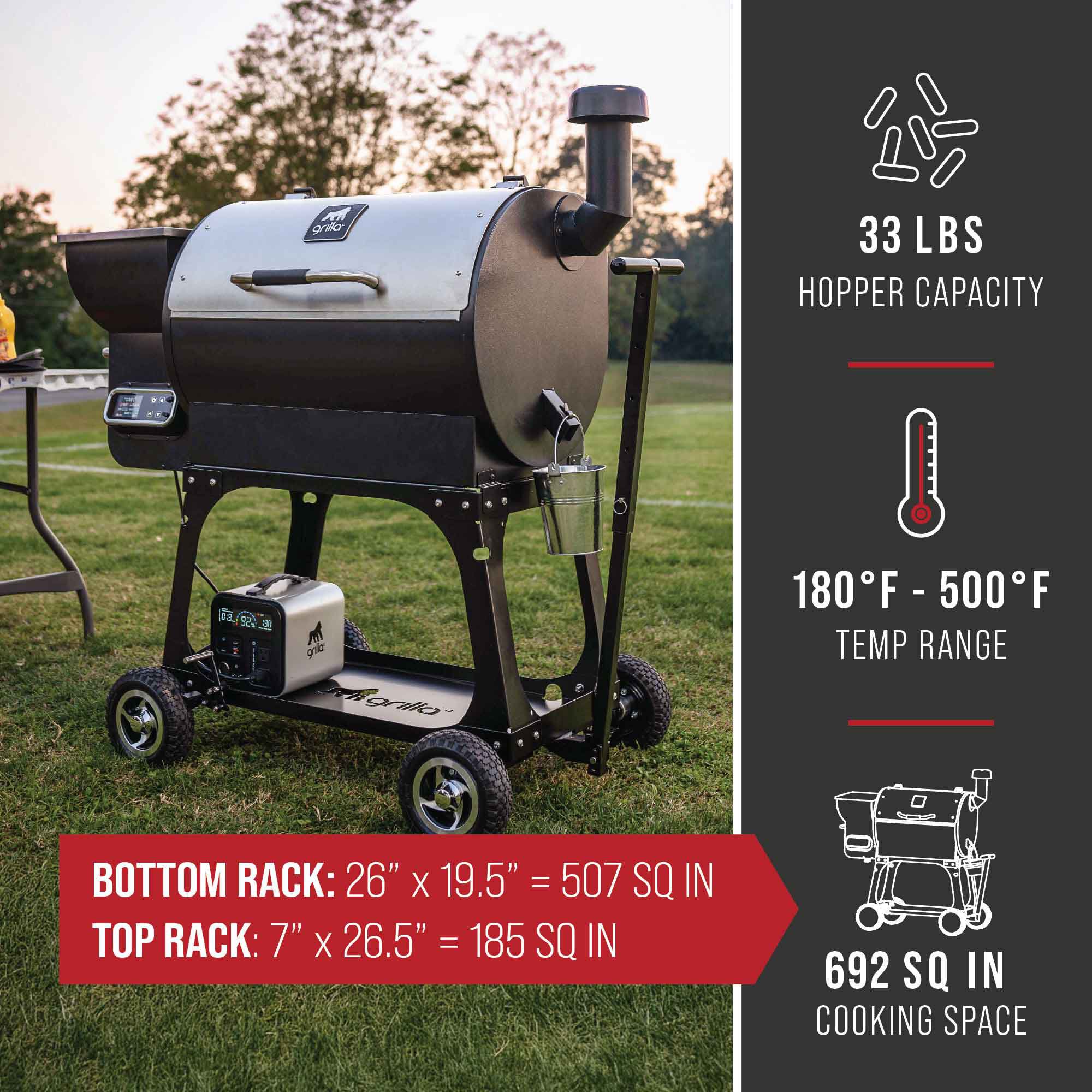 Silverbac® 2.0 Wood Pellet Grill with All-Terrain Cart