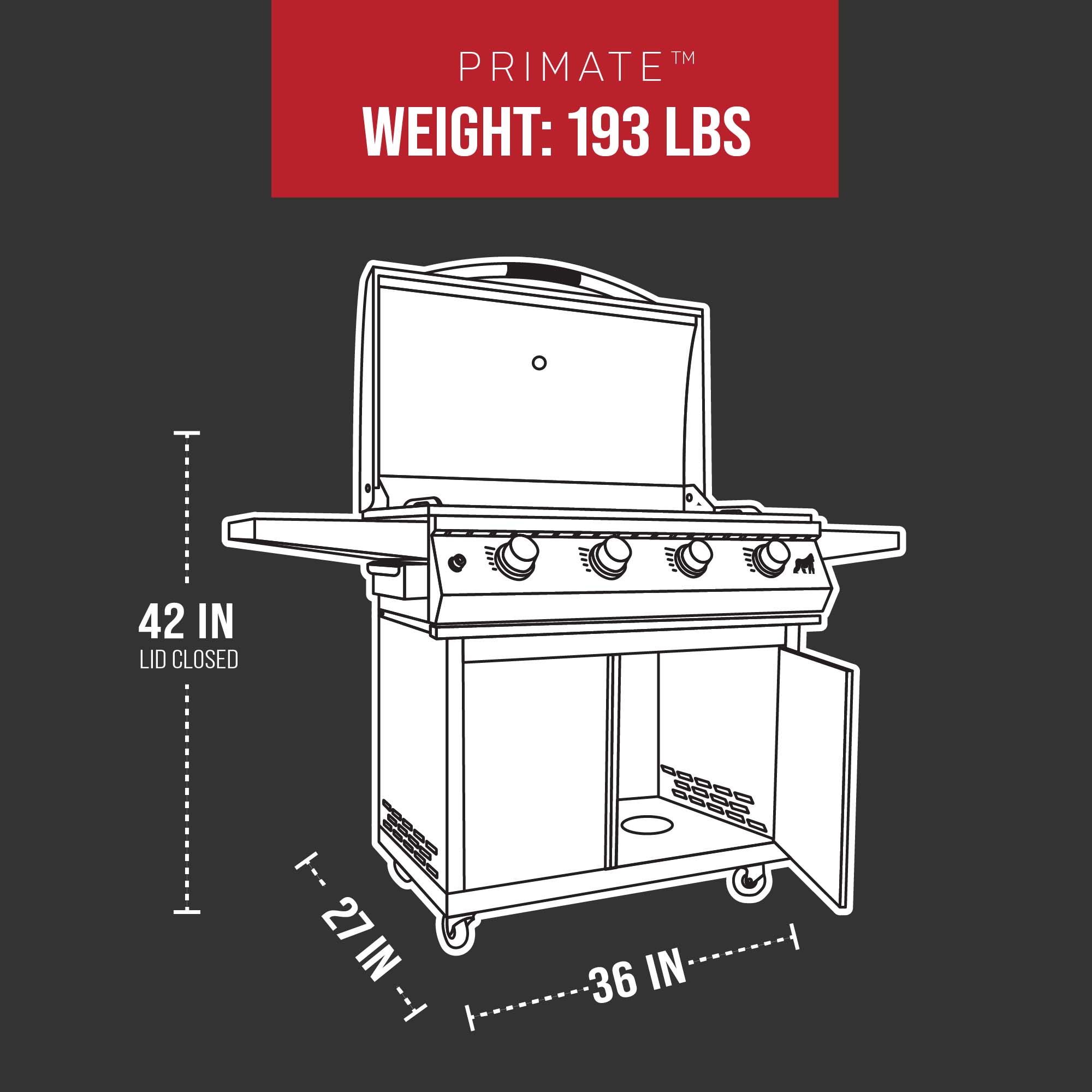 Features 1 - Primate Top Gas Grill & Griddle