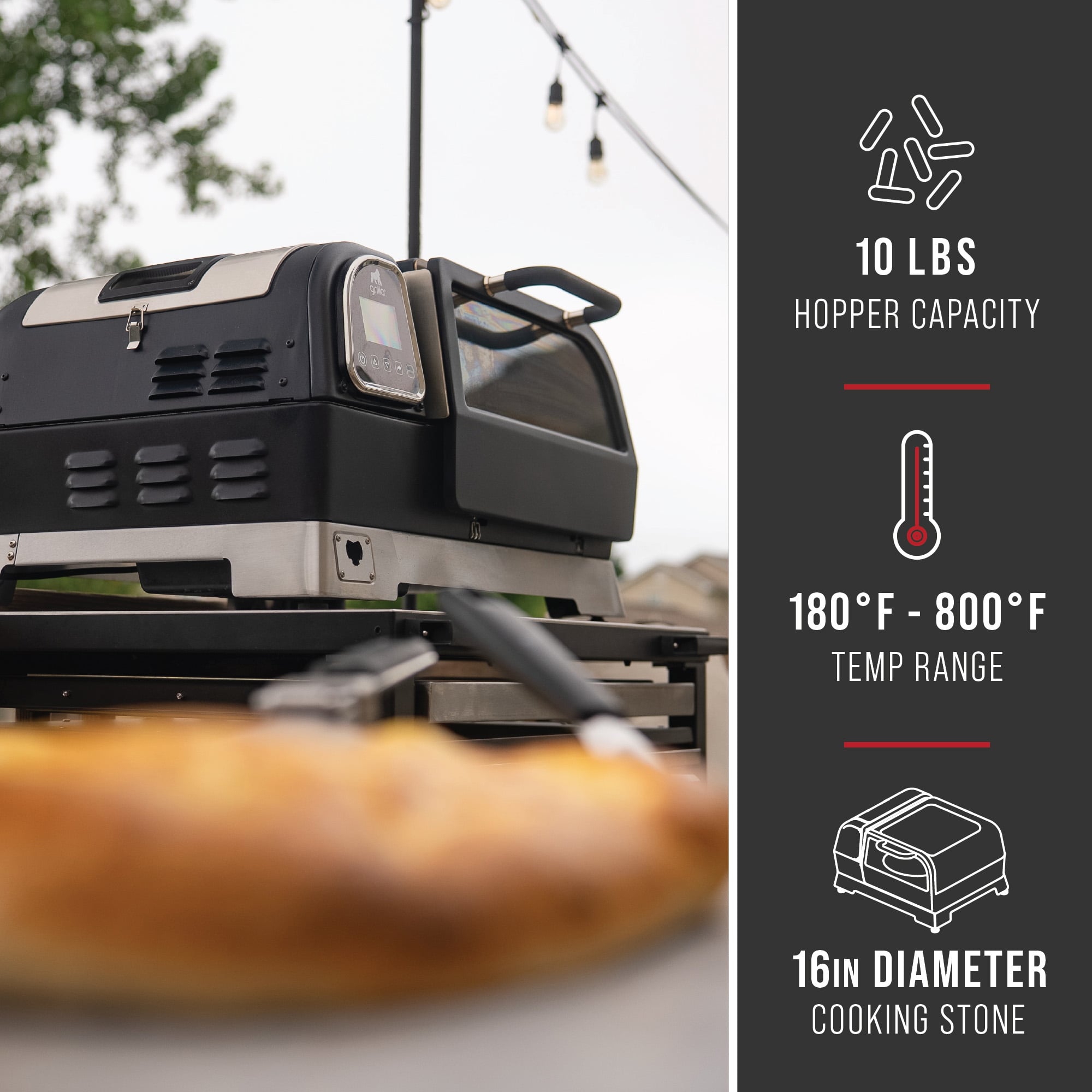 Features 2 - Grilla Pie-Ro® Wood Pellet Pizza Oven