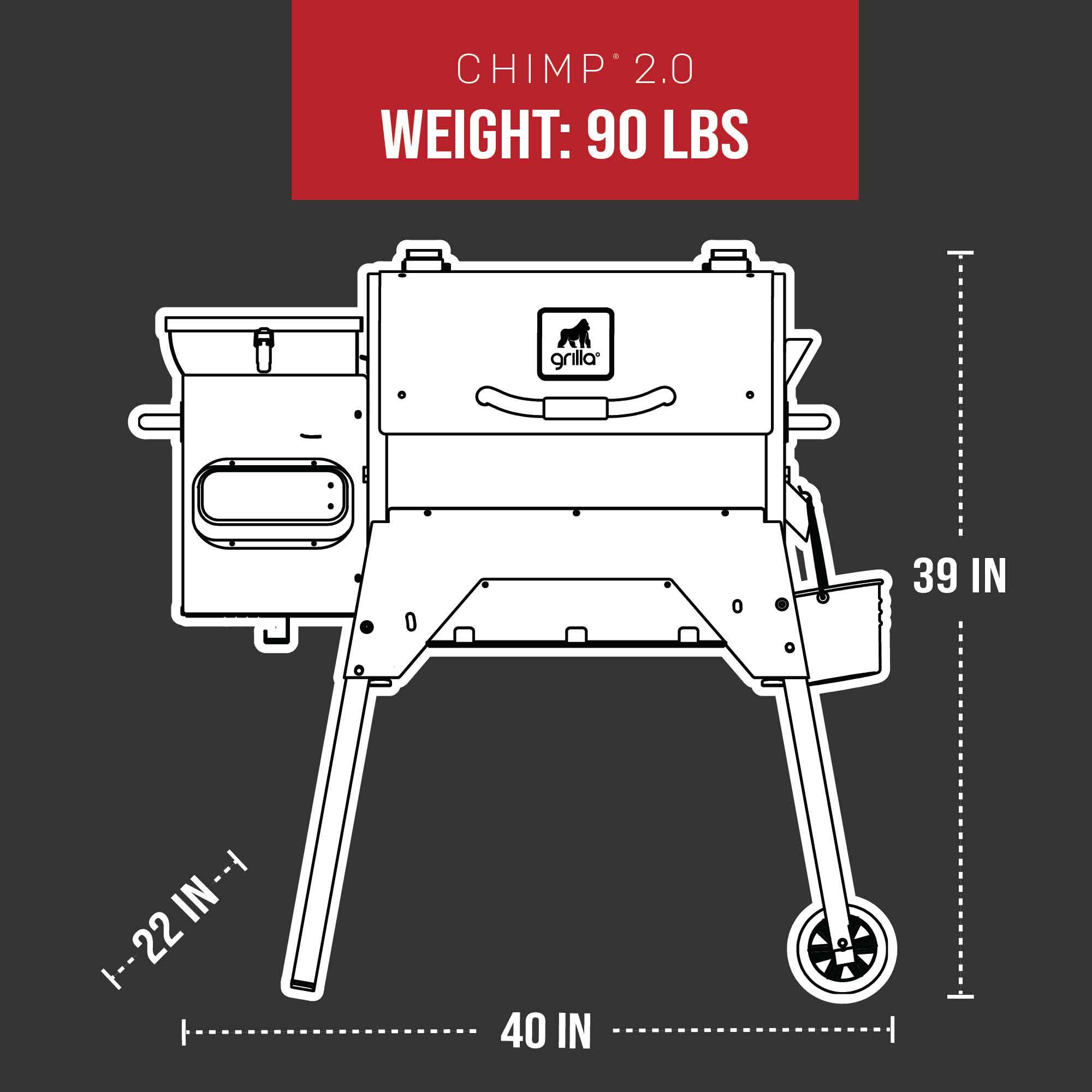 Features 1 - Chimp™ 2.0 Tailgater Wood Pellet Grill